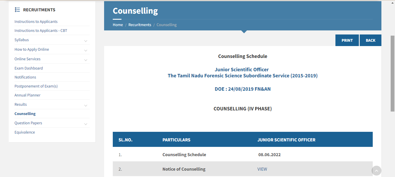 TNPSC Junior scientific officer 4th Phase Counselling Date_40.1
